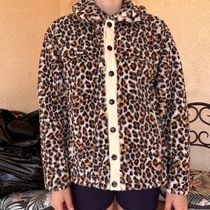 Levi's Leopard Print Teddy Jacket - Brown, Black, White